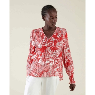 Silvian Heach Scamandro Blouse -Red Fantasy Print Silvian Heach Scamandro Blouse -Red Fantasy Print